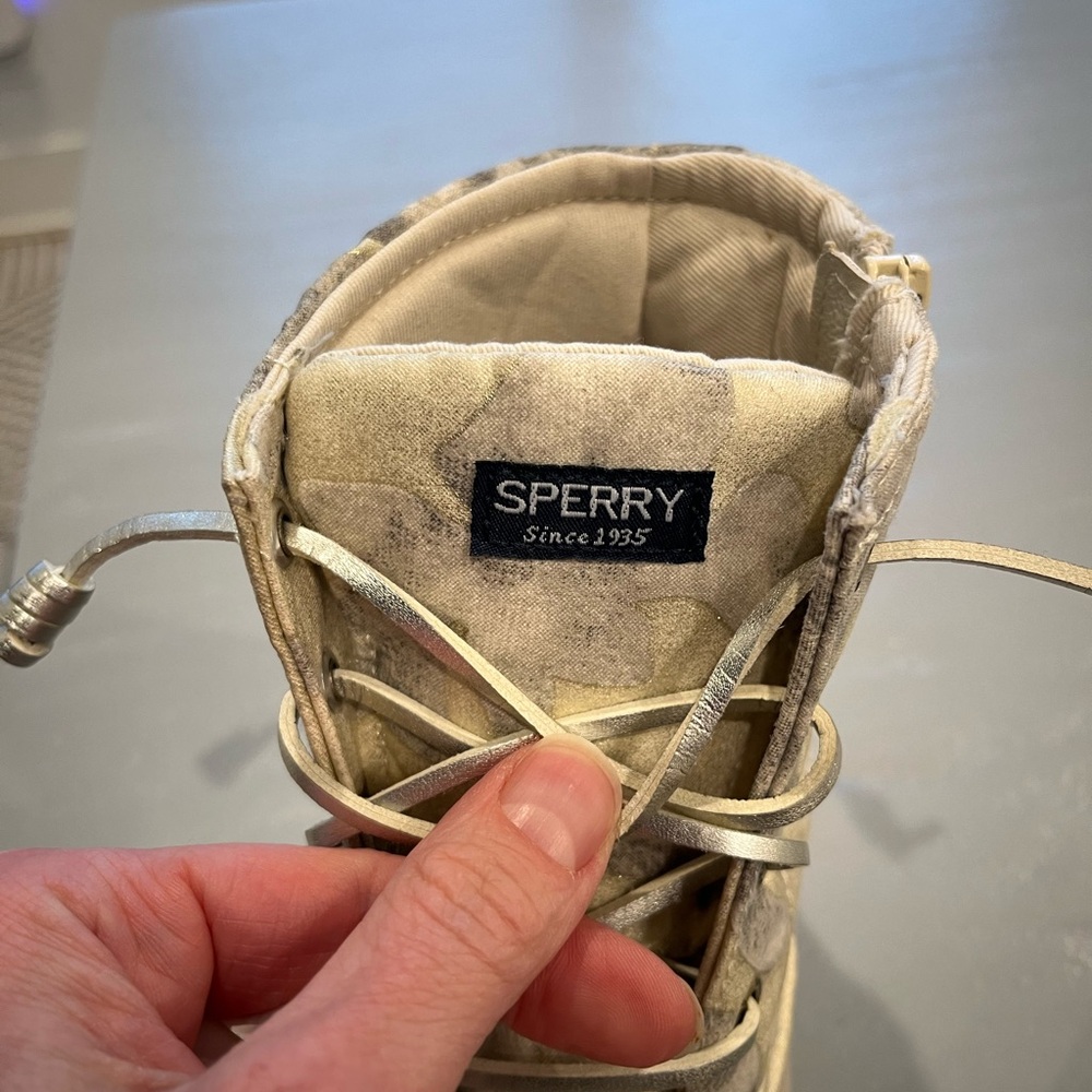 Sperry Saltwater Duck Boots Metallic Camo Waterproof Women’s 5 - Picture 8 of 9
